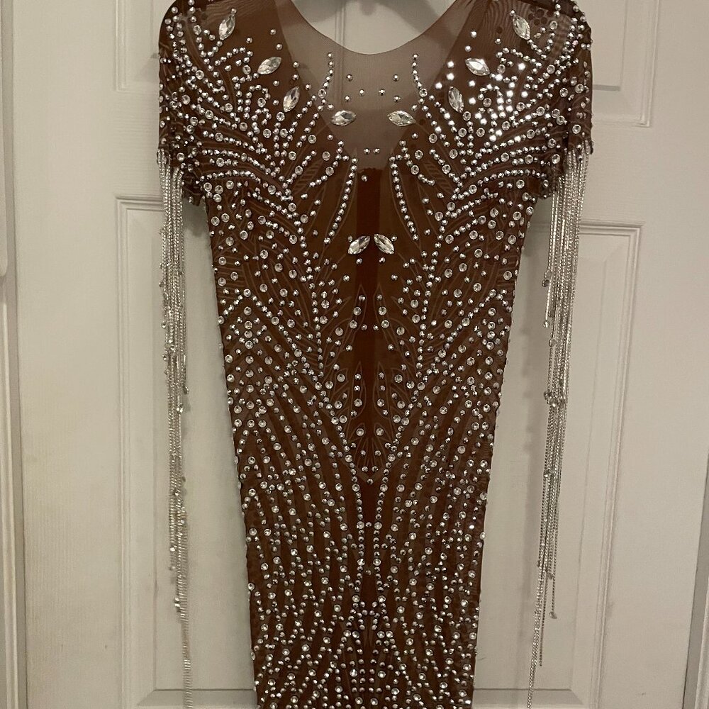Showstopper-Alglist ‘Essence’ Rhinestone Mesh Dress | One Size | Worn Once